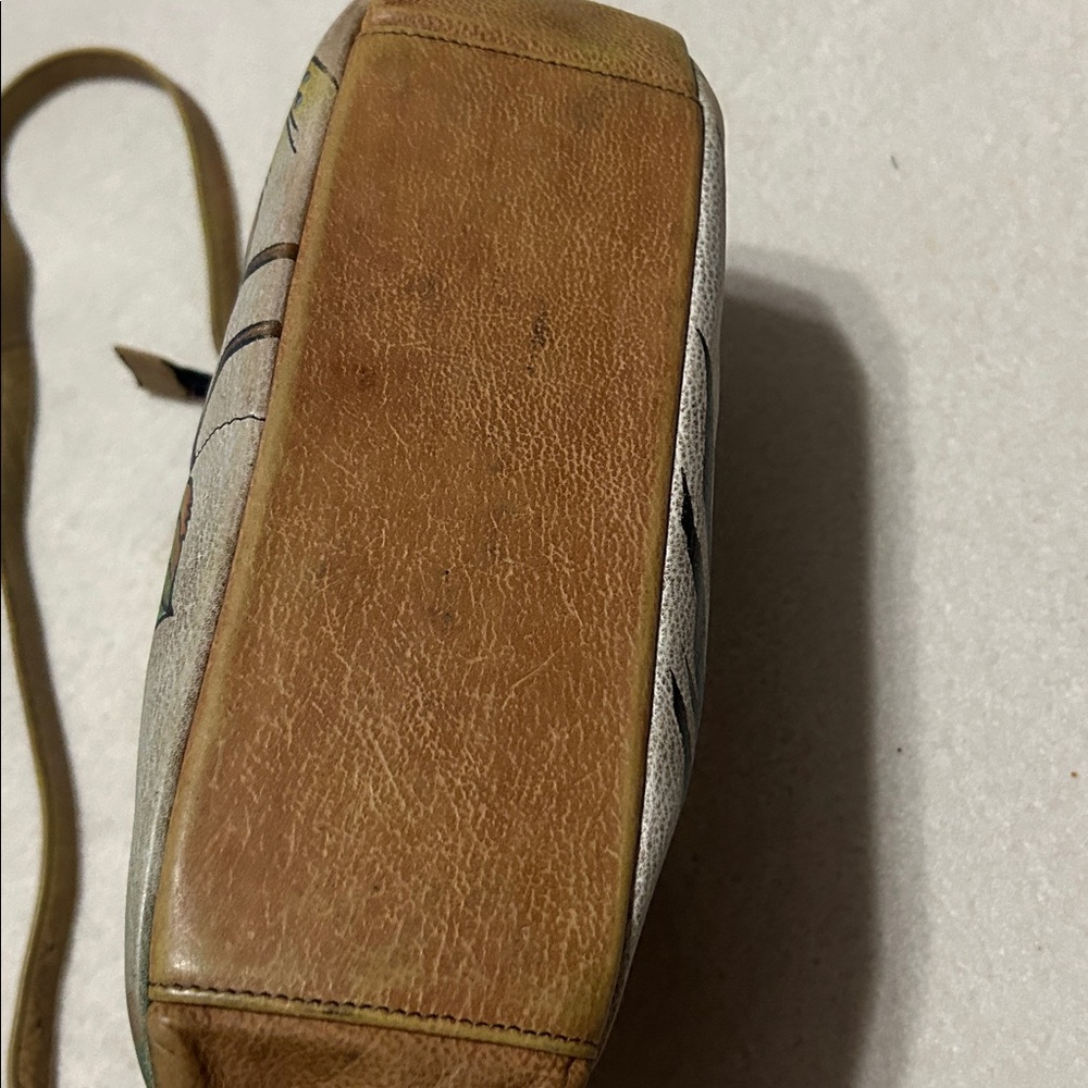 Anuschka Artistic Hand painted Leather Bag with Multicolor Design - Picture 8 of 11